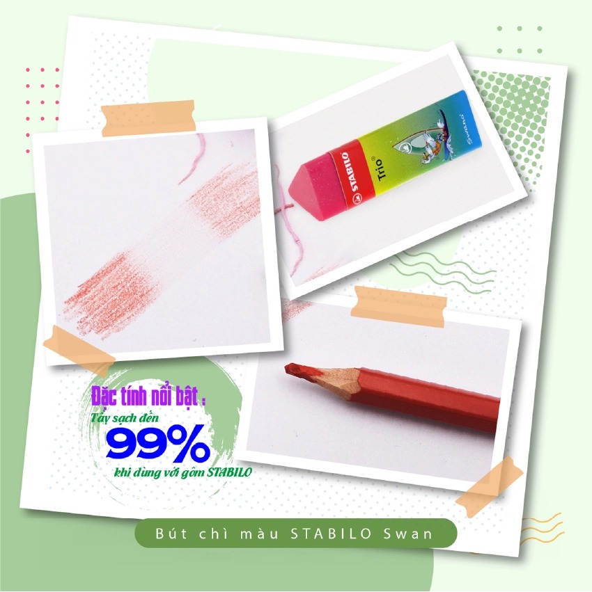 Bộ 2 tẩy STABILO Trio (nhiều màu) ER199-C2