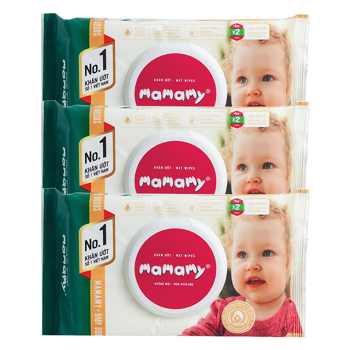 Combo 24 gói= 1 thùng khăn ướt mamamy 120/100 tờ, có nắp, không mùi
