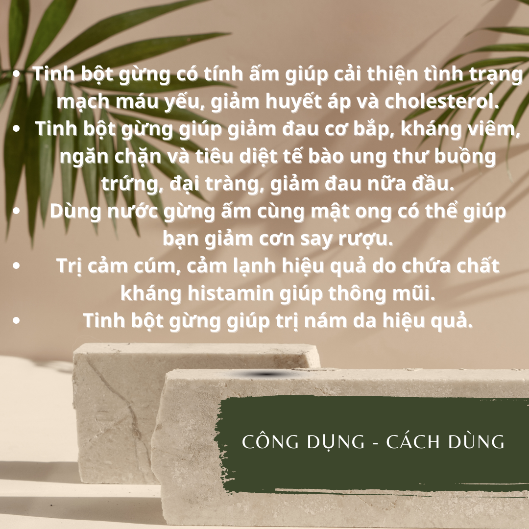 250Gram Tinh bột gừng nguyên chất 100% (Gừng Tây Nguyên)