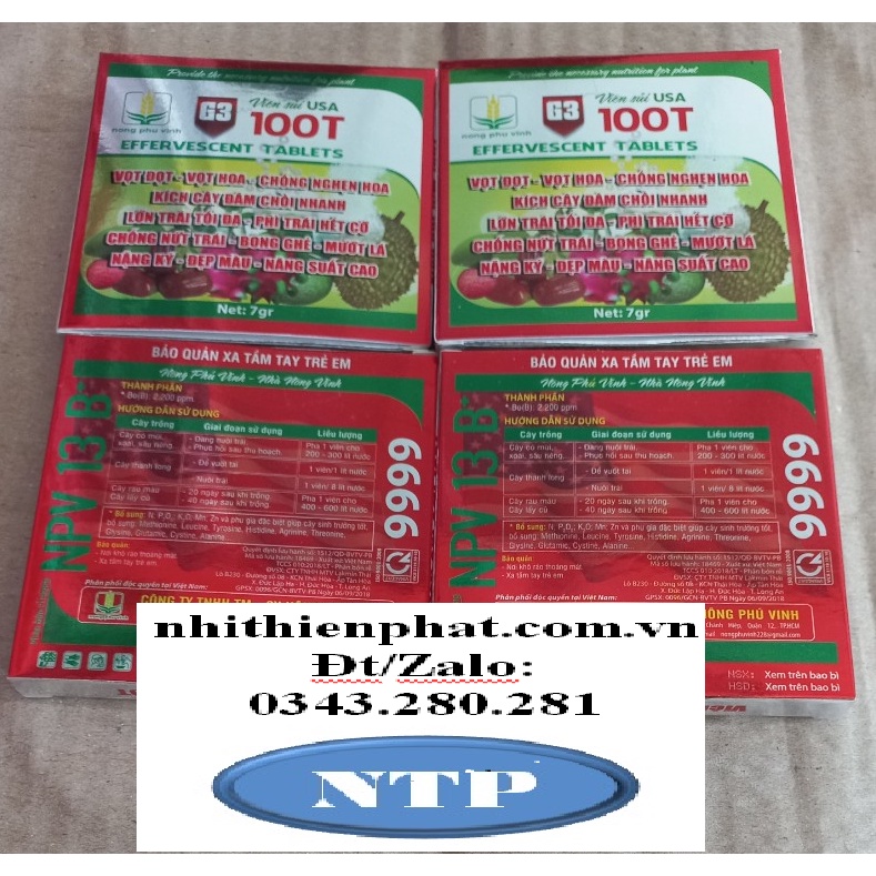 Phân bón vi lượng Viên sủi 100T Phì trái Lớn trái xanh lá bung đọt 7gr