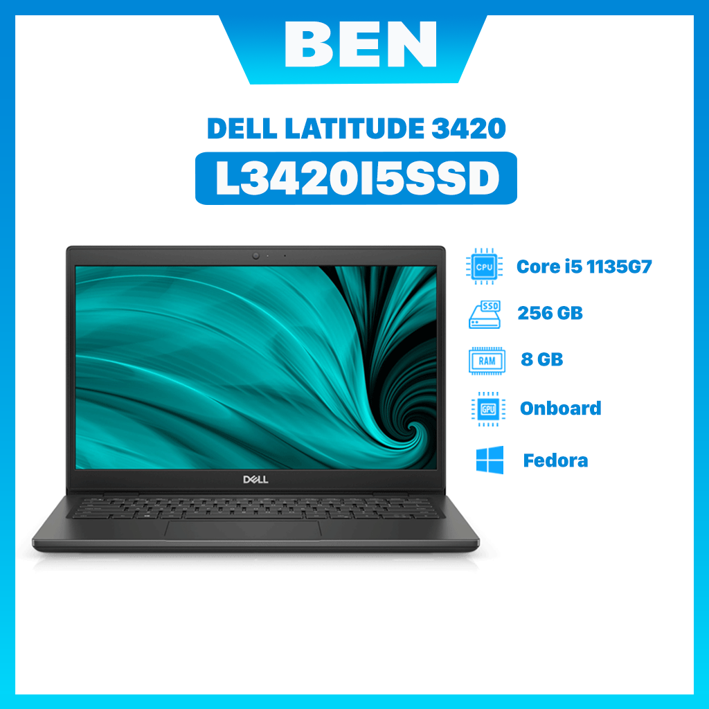 Laptop Dell Latitude 3420 (L3420I5SSD) (i5 1135G7 8GB RAM/256GB SSD/  inch HD/Fedora/Đen) (2021) - Hàng chính hãng 