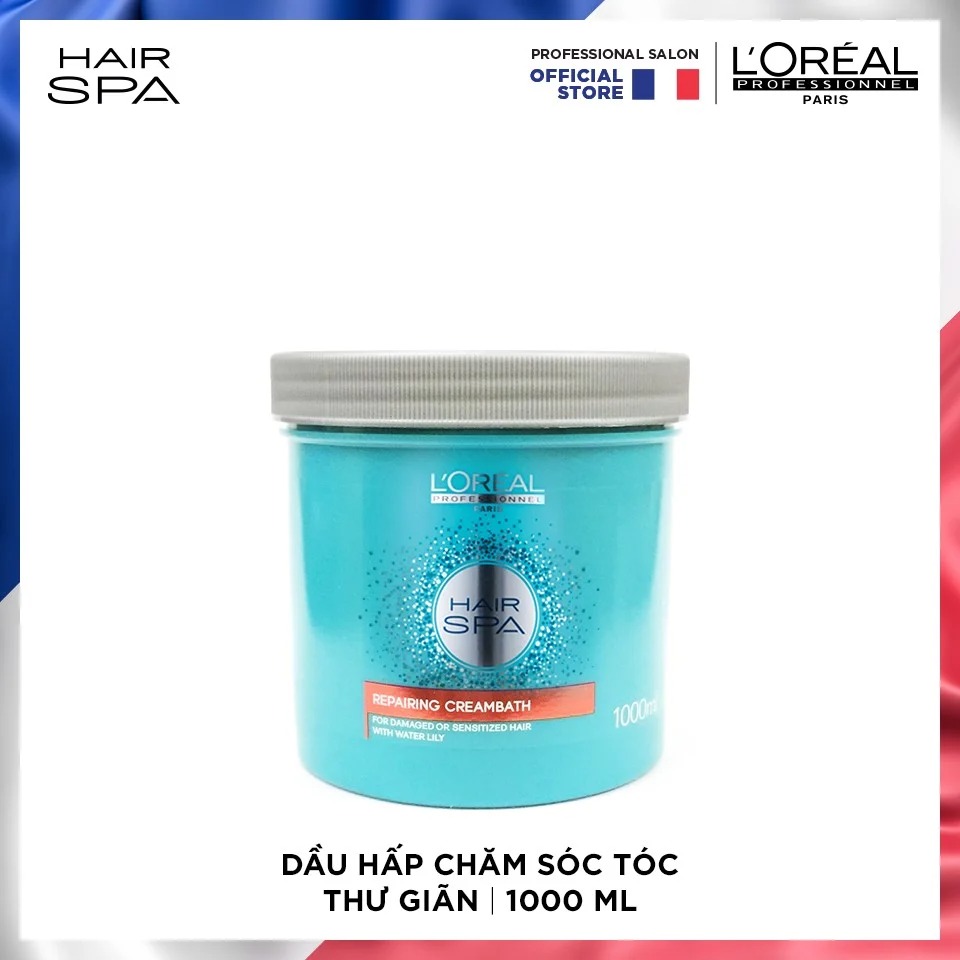 Dầu gội + hấp dầu l'oreal hair spa cấp ẩm cho tóc khô, phục hồi tóc hư tổn 1500ml i 1000ml