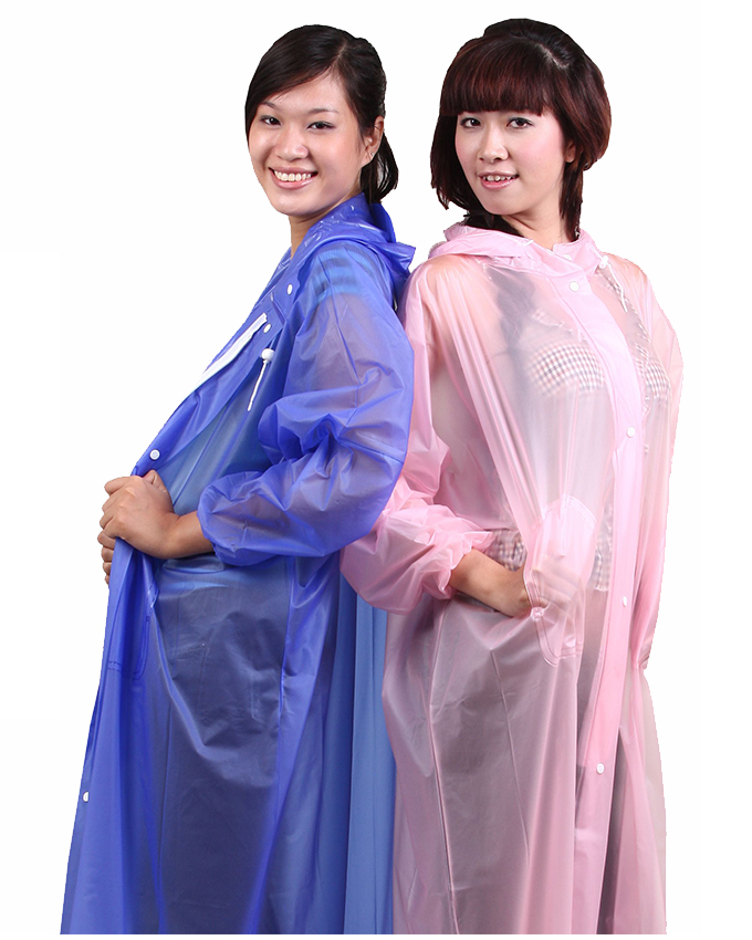 Raincoat with Zippers in Color (Random Color Delivery)