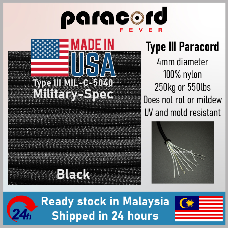 Made in USA] 2mm Type I 95 Tali Microcord Paracord Rope Parachute