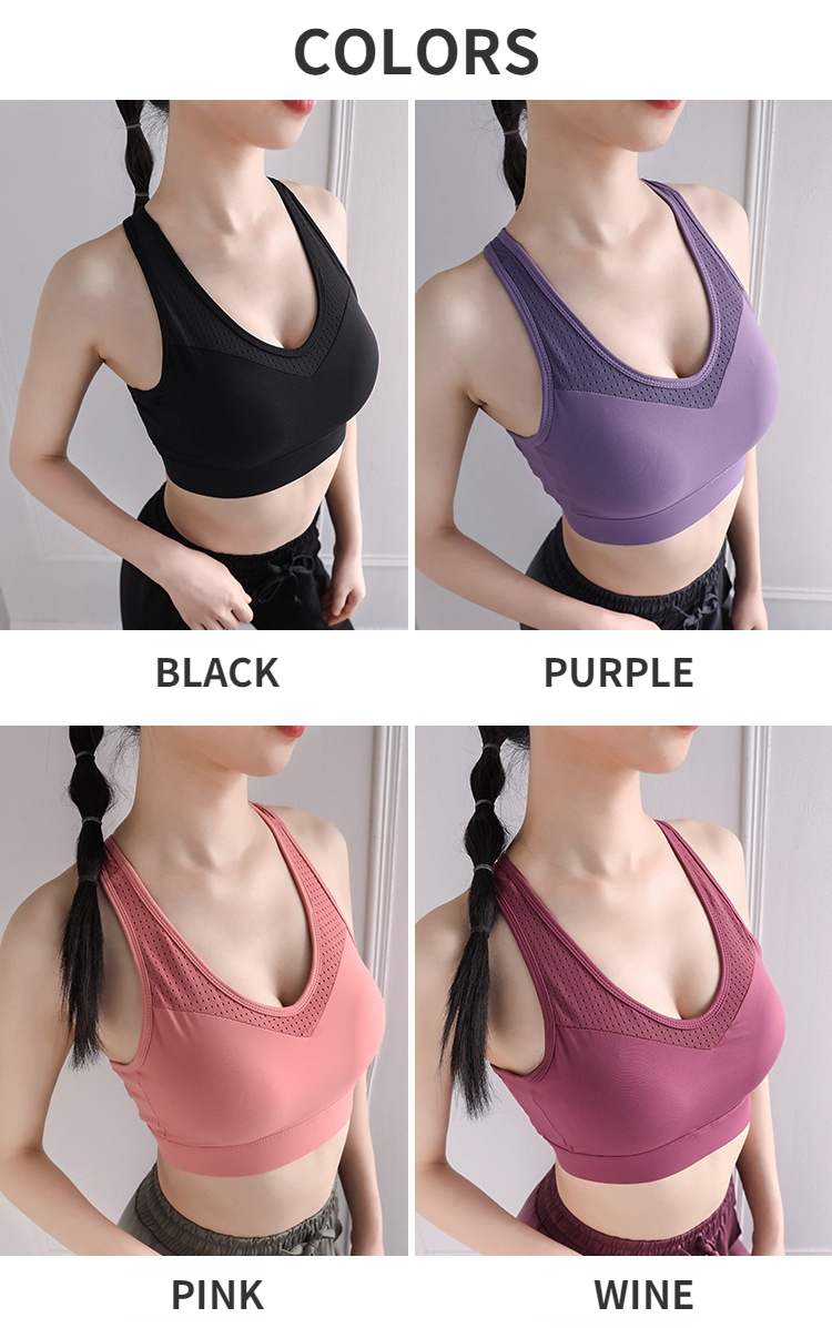 SUPERFLOWER kvinders faste bh-puder Mesh Push Up Plus størrelse træning Fiess Sports BH_voghion.com