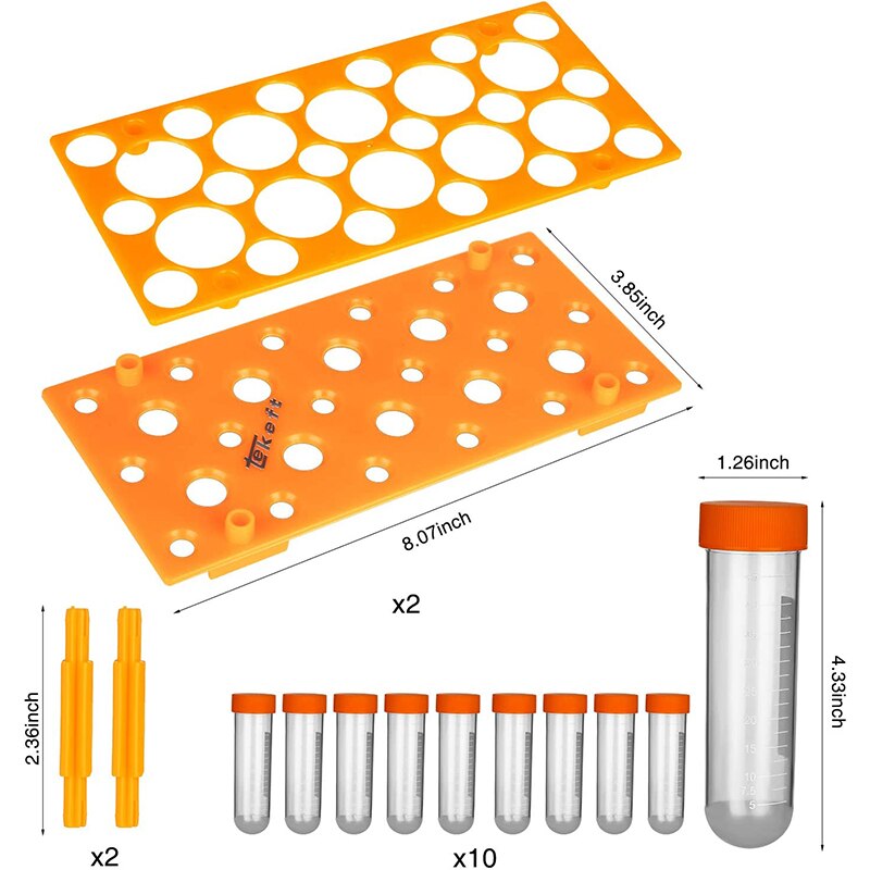2-12Pcs Primary Science Test Tubes With Stand Fine Motor Skill Tool Set Learning Tools For Kids Children Early Educational Toy