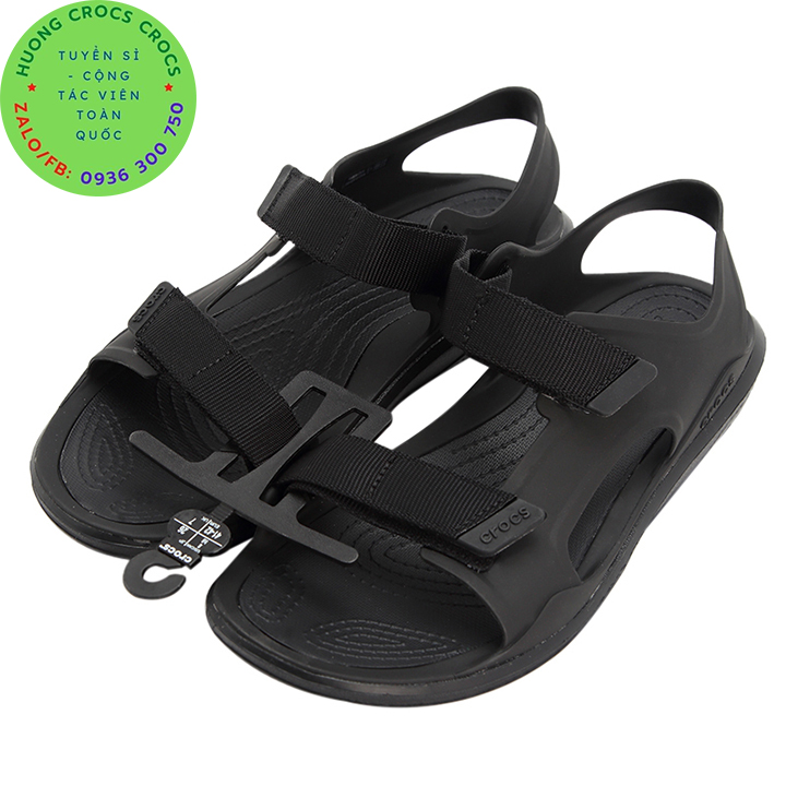 DÉP SANDAL NHỰA ĐI MƯA CROCS SWIFTWATER EXPEDITION CHO NAM MÀU ĐEN