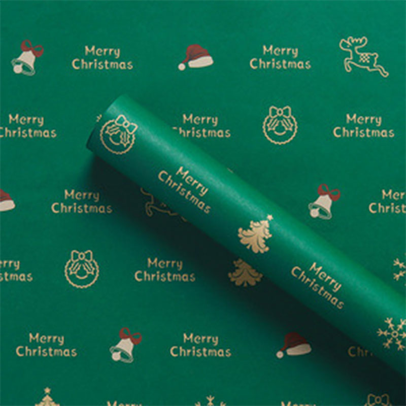 Christmas wrapping paper thickened kraft paper apple flower bouquet gift wrapping paper waterproof christmas pack Loading paper Christmas pattern gift wrapping paper