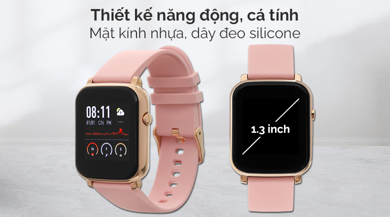 Đồng hồ thông minh BeU B1 Đen - hồng