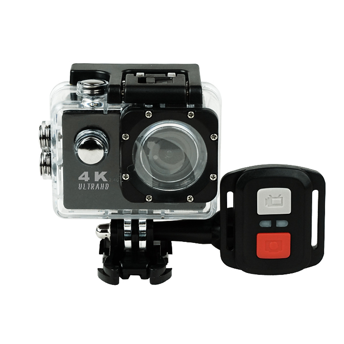 Camera hành trình SPORT A19 4k UtralHD 3840 × 2160 có vỏ bọc chống nước kèm phụ kiện treo mũ bảo hiểm, treo xe máy, xe đap, gậy tự sướng, dây đeo, remost, pin