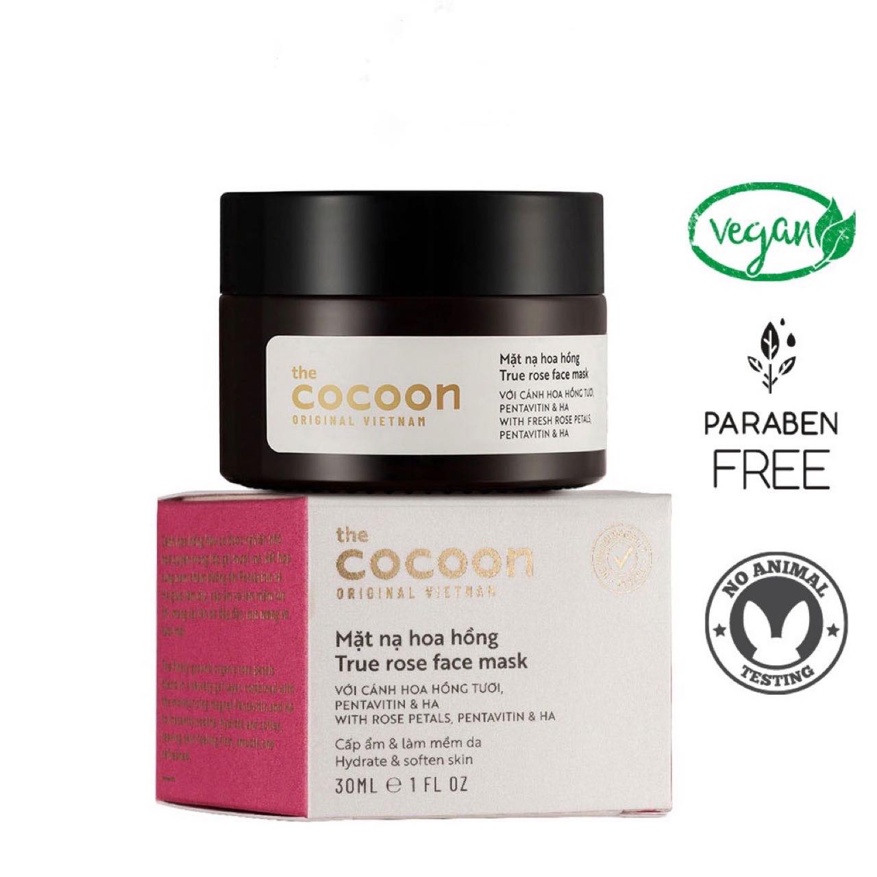 Mặt nạ hoa hồng Cocoon cấp ẩm và làm mềm da 30ml
