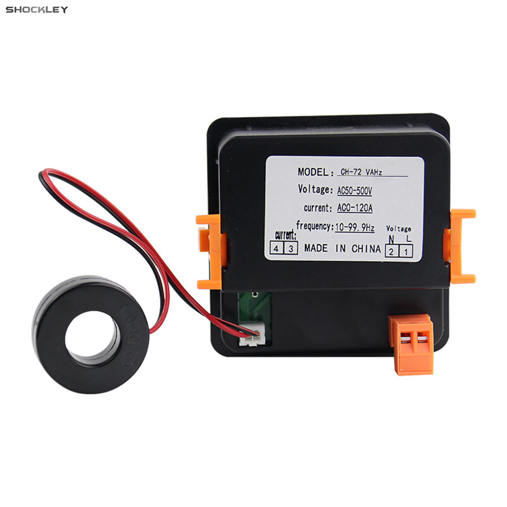 Shockley AC Voltage Current Display Meter AC 50-500V Frequency Meter Multifunction LCD Digital Display Ammeter Voltmeter