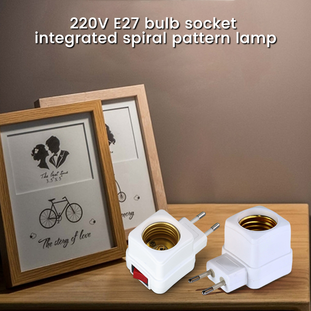DIPPRUN 1 Pcs E27 LED Light Lamp Bulbs Socket Base Holder EU Plug Adapter ON/OFF Switch White