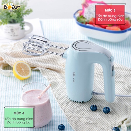 Máy đánh trứng trộn bột cầm tay xanh nhạt Bear