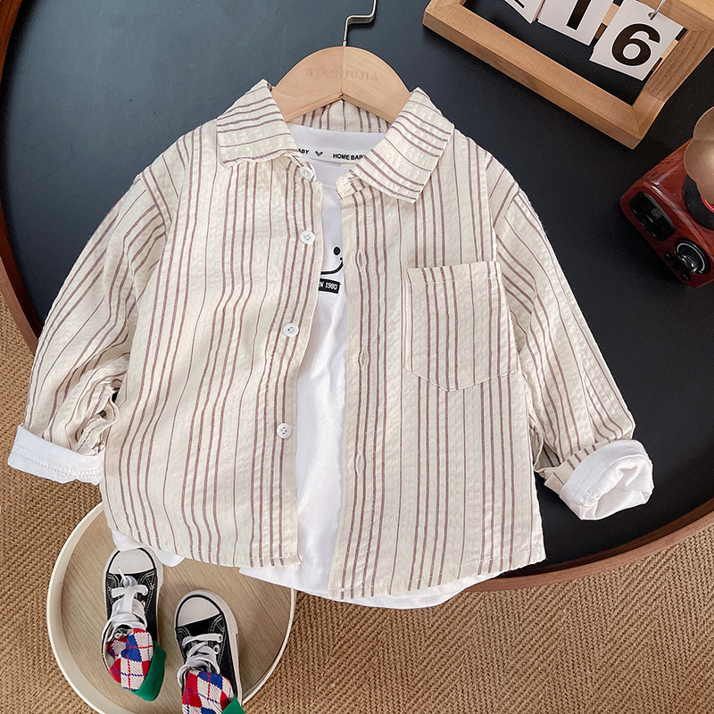 IENENS Kids Baby Cotton Clothing Boys Tops Shirts Casual Clothes Checked Blouse Long Sleeves Shirt Infant Toddler Tee Boy Top T-shirt