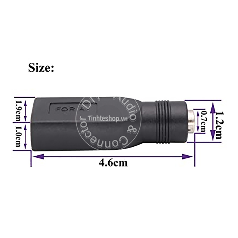Đầu chuyển nguồn 5.5x2.1mm sang USB cổng cái 1 chiếc - Jack cắm nguồn USB sang 5.5x2.1mm