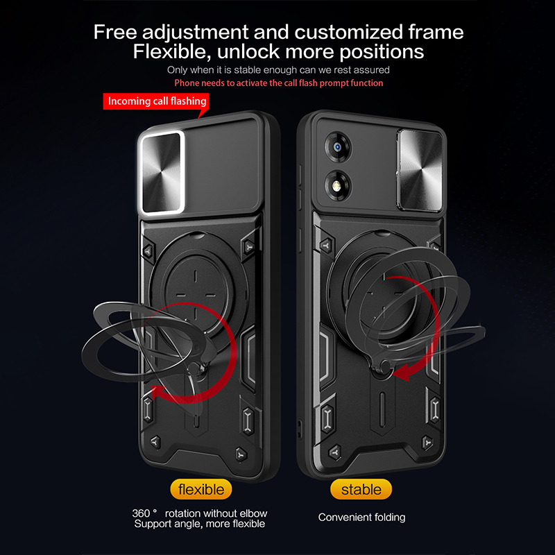 Shockproof Armor Phone Case For Moto E13 E20 E22 E22i E30 E40 Holder Casing Camera Protection Sliding Hard Back Cover New Design