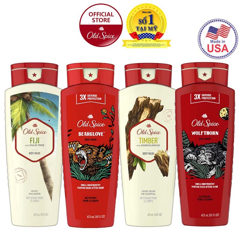 Sữa tắm nam OLD SPICE Body Wash 473ml (Palm Tree Wolfthorn Bearglove) thumbnail