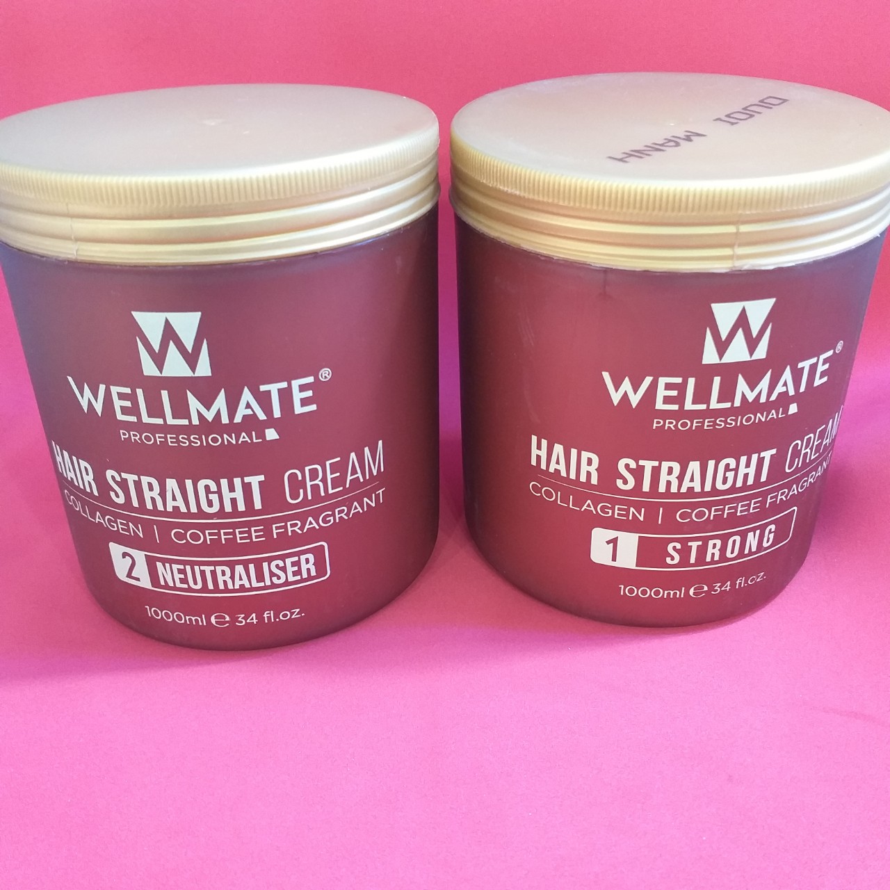 Thuốc duỗi tóc  Wellmate Cafe 1000ml x2 ( Hũ số 1 và Hũ Số 2 )