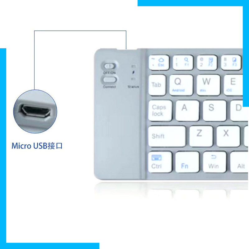 Bàn Phím bluetooth Không Dây mini Gấp Được Phù Hợp Cho IOS / Android / win