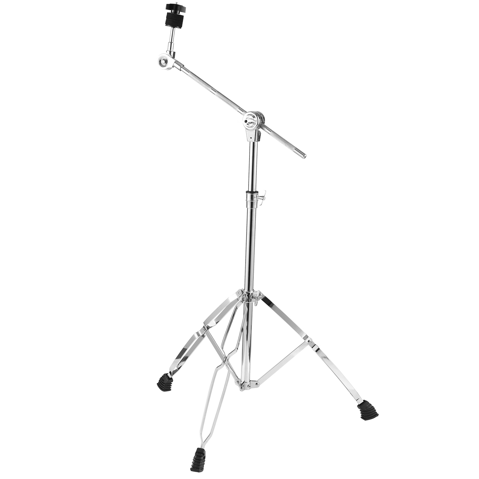 New Plus Cymbal Stand Straight & Boom Cymbal Stand Double Braced Legs Height & Angle Adjustable Drum-kit Cymbal Support Rack Heavy Duty Boom/Straight Combo with Rubber Feet