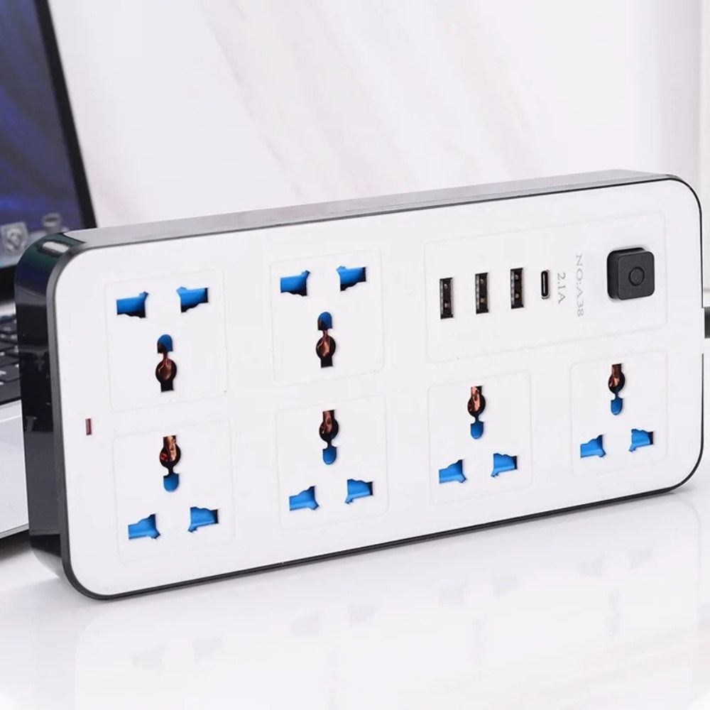 Surge Protector Multiprise Power Multi Tap 6 AC Sockets & 3 USB 2m ...