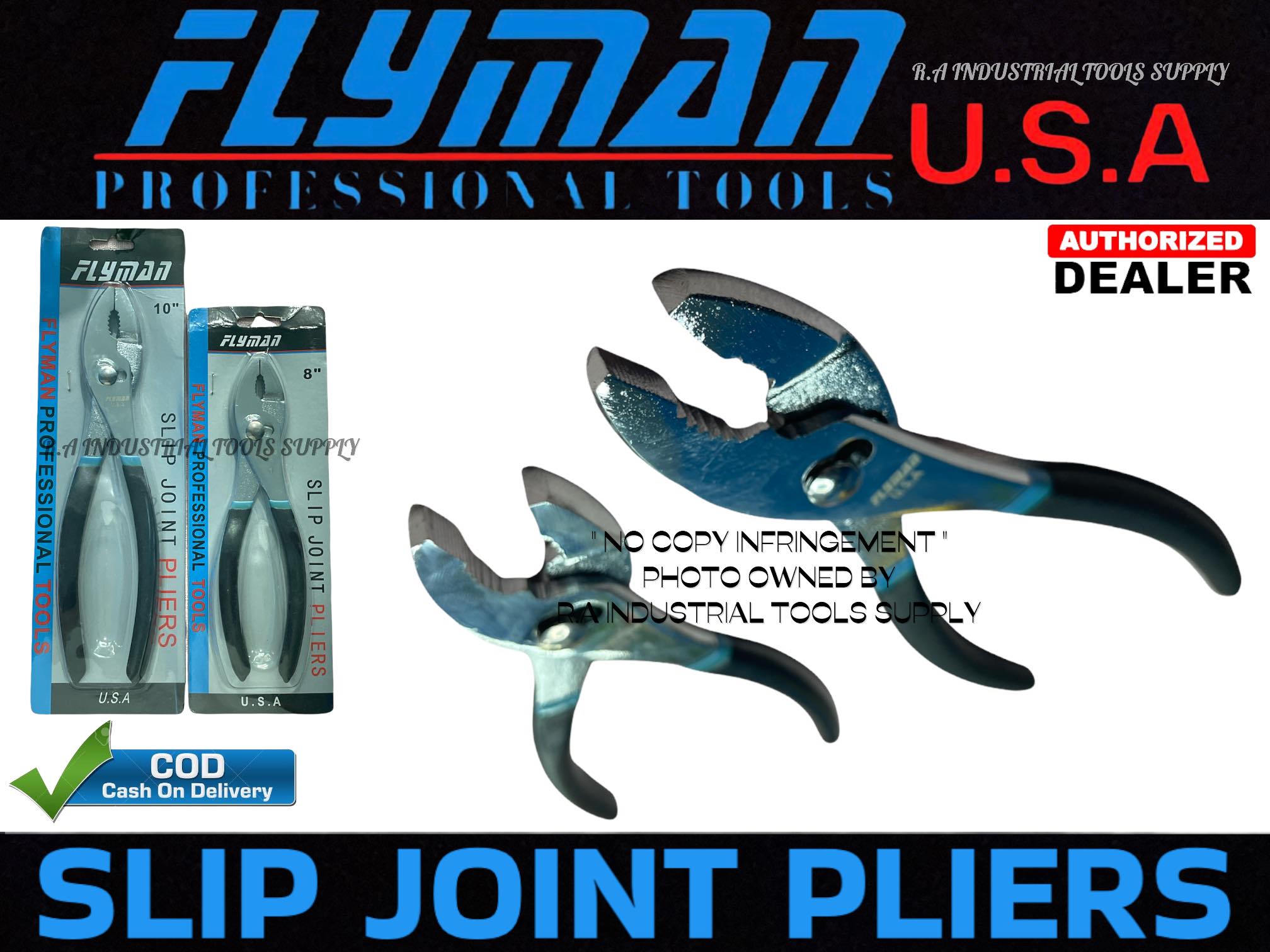 Flyman Slip Joints Pliers 8 Inches And 10 Inches Flyman Tools Original  Supplier ( RA Industrial Tools Supplier )
