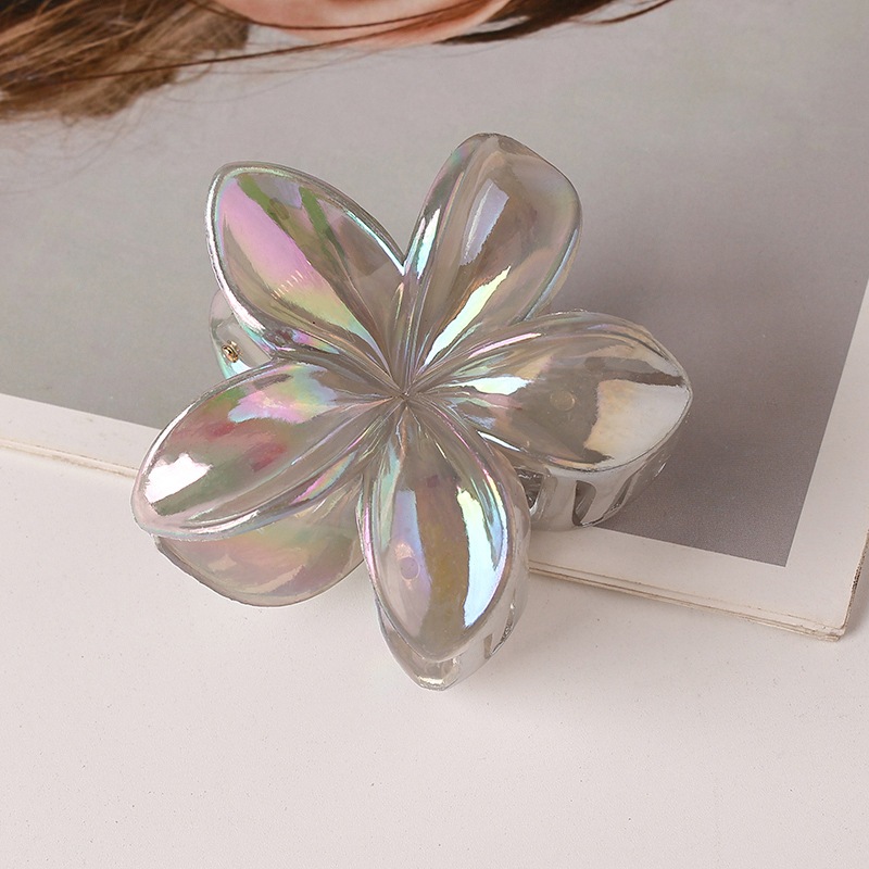 Kẹp Tóc Hoa Sứ Phiên Bản Màu Hologram Cao Cấp