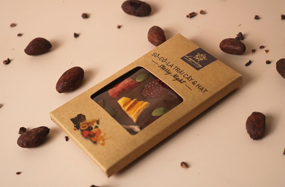 Socola đen thanh 27g phủ trái cây sấy và hạt
