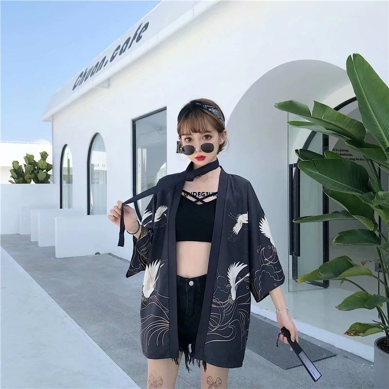 caridgan 开衫 外套 ✡Jacket kimono student cardigan loose coat sun