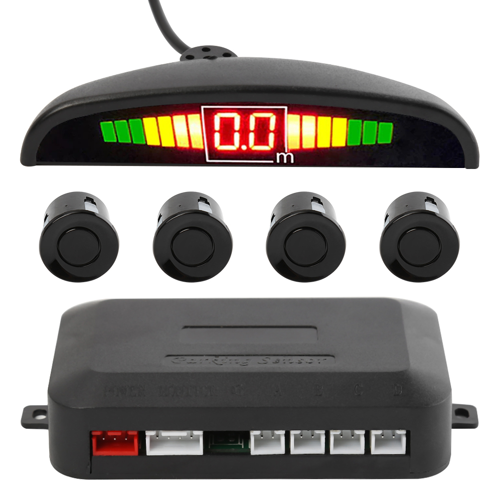 4 Sensors LED Display Auto Parking Sensor Kit Car Reverse Backup ...