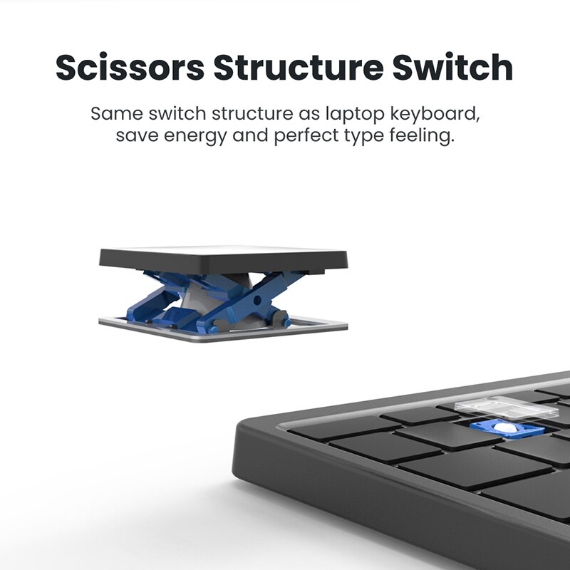 Bluetooth Keyboard With Touchpad For Windows IOS Support Multi-Device Keyboard Wireless Rechargeable Folding Keyboard