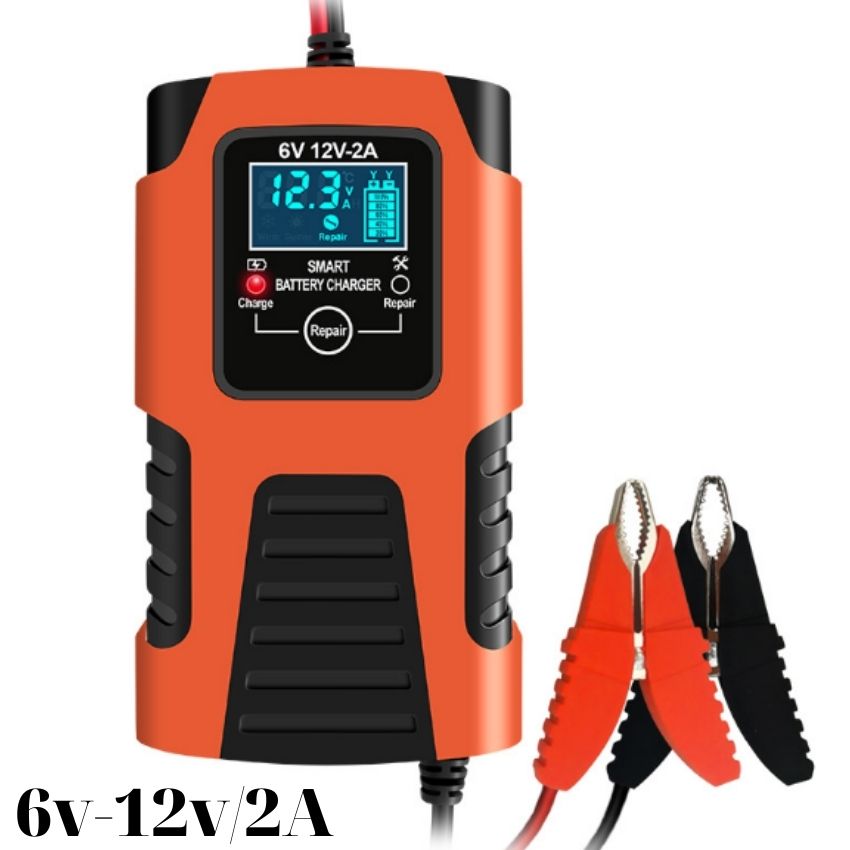 Sạc acquy 6v 12v 2A 2AH-40AH sạc ắc quy thông minh chống ngược cực tự ngắt khi đầy sạc ô tô xe máy