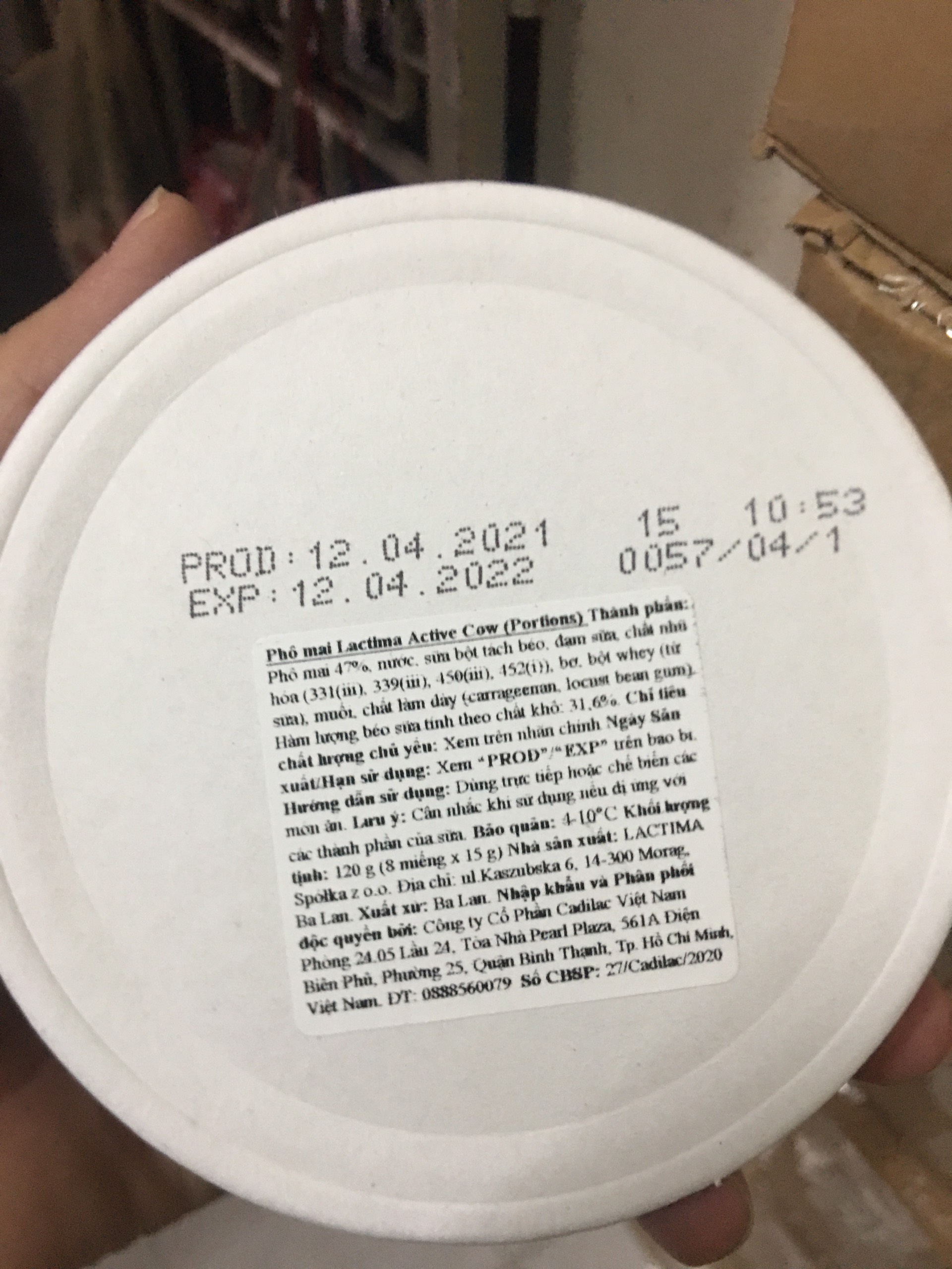 Phô mai Lactima hộp 120g (8 miếng)
