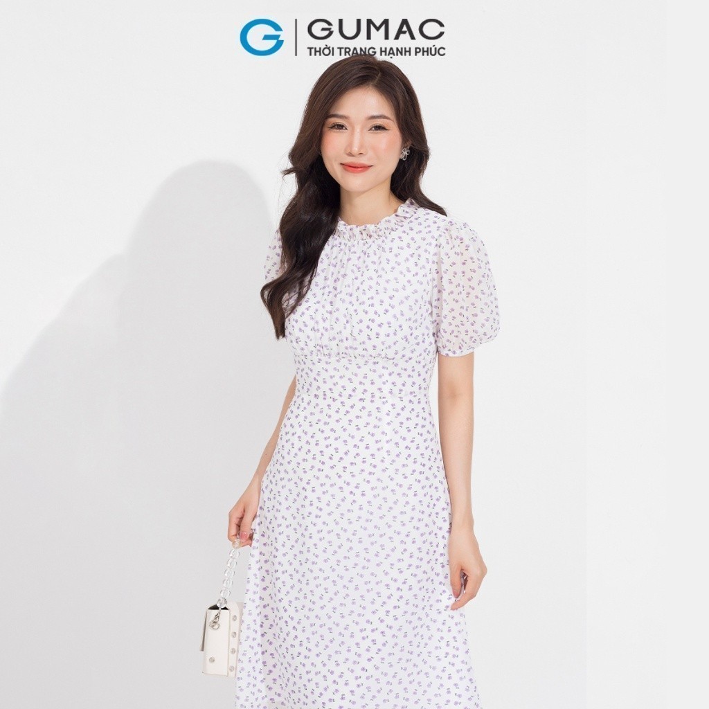 [SALE MẠNH] Đầm cổ bèo nhún GUMAC DD05087