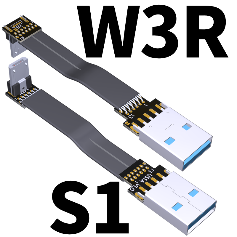 【Innovative design】Fpv Micro Usb 2.0 90 Degree Adapter 5cm-3m Fpc Ribbon 5pin Usb2.0 Micro-B To Usb-A Flat Cable For Multicopter Aerial Photography. 