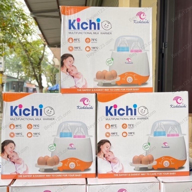 (Rẻ Vô Địch) Máy hâm sữa và tiệt trùng bình sữa 2 bình Kichilachi Kichi (Công nghệ Nhật)