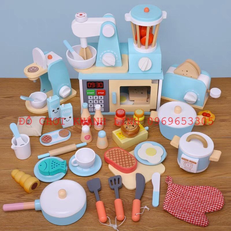 SET 6 MÓN ĐỒ CHƠI NHÀ BẾP BẰNG GỖ CHO BÉ
