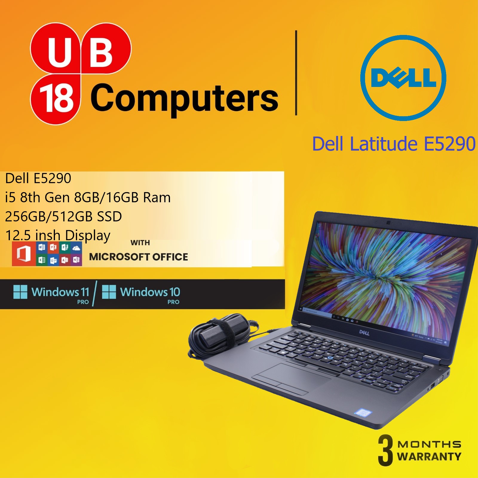Dell Latitude E5290 , Core i5 8th Gen 8GB/16GB Ram 256GB/512GB SSD