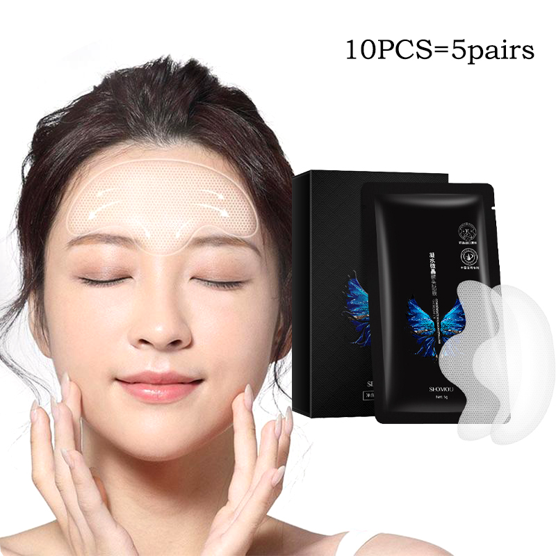 Xingwendanp 5 miếng dán mặt chống nhăn lão hóa mặt nạ mắt Miếng dán chống nhăn cổ trán