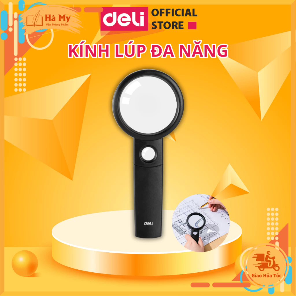 Kính Lúp Deli Đa Chức Năng, Dụng Cụ Phóng To Chữ Đọc Tài Liệu Giấy Tờ Báo Tạp Chí Nhỏ Gọn Tiện Lợi