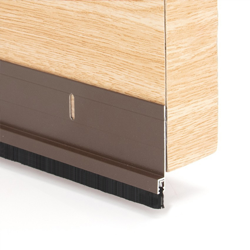 1 Mét Ron Chân Cửa Thanh Chắn Nhôm Kèm Chổi Sẵn Keo Dán 50mm 60mm Ngăn Bụi Côn Trùng Gián Chuột Cho Cửa Gỗ Legaxi