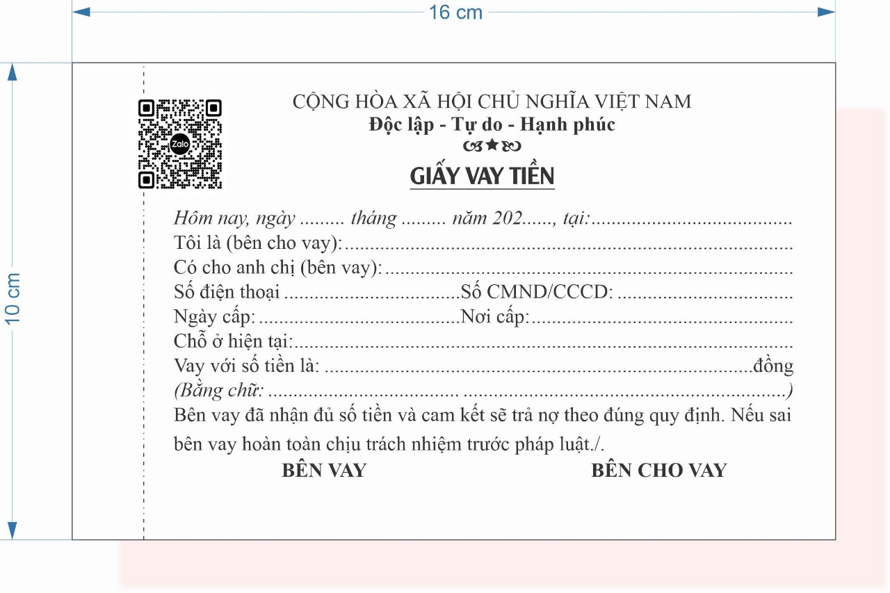 Giấy Vay Tiền Và Cam Kết Trả Nợ