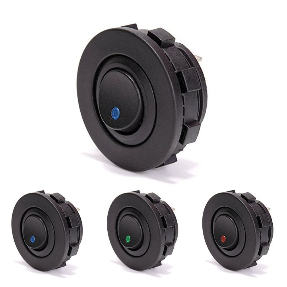 Universal 12V 20A/24V 10A Round Rocker Toggle 3 Pin SPST ON/OFF Switch ...