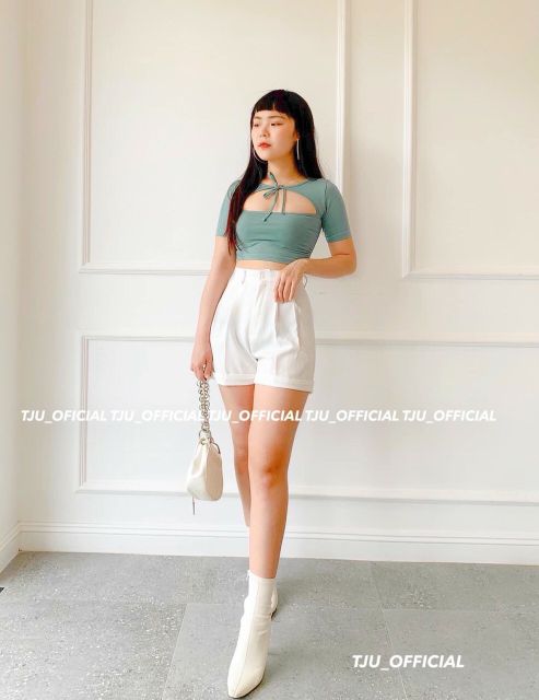 Quần short nữ, quần sooc nữ gập gấu siêu sang