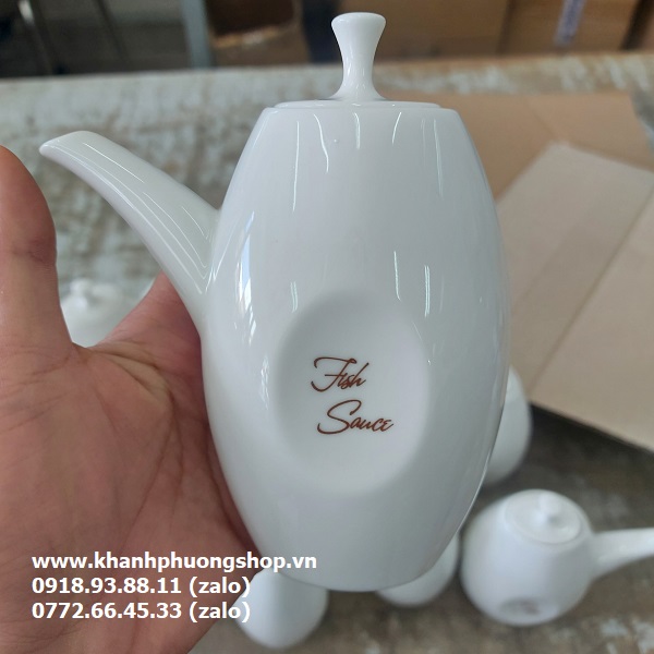 bình đựng nước chấm sứ Minh Long - bình đựng nước chấm bằng sứ