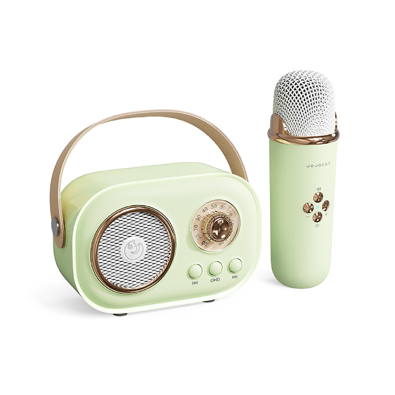 XiaoZhubangchu Wireless microphone microphone audio integrated wireless bluetooth speaker karaoke children singing family ktv
