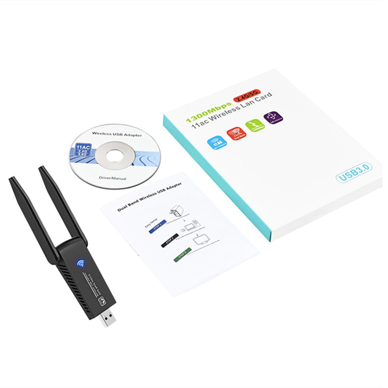 Wifi wireless network card dual-band network card usb 3.0 1300m adapter ac1300 with antenna for laptop pc mini dongle