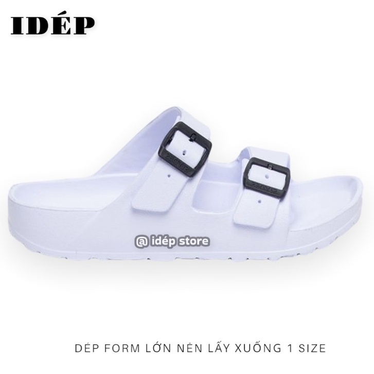Dép nam nữ 2 Quai ngang 2 khuy siêu nhẹ đi mưa chống nước (Form lớn) iDÉP- DL035