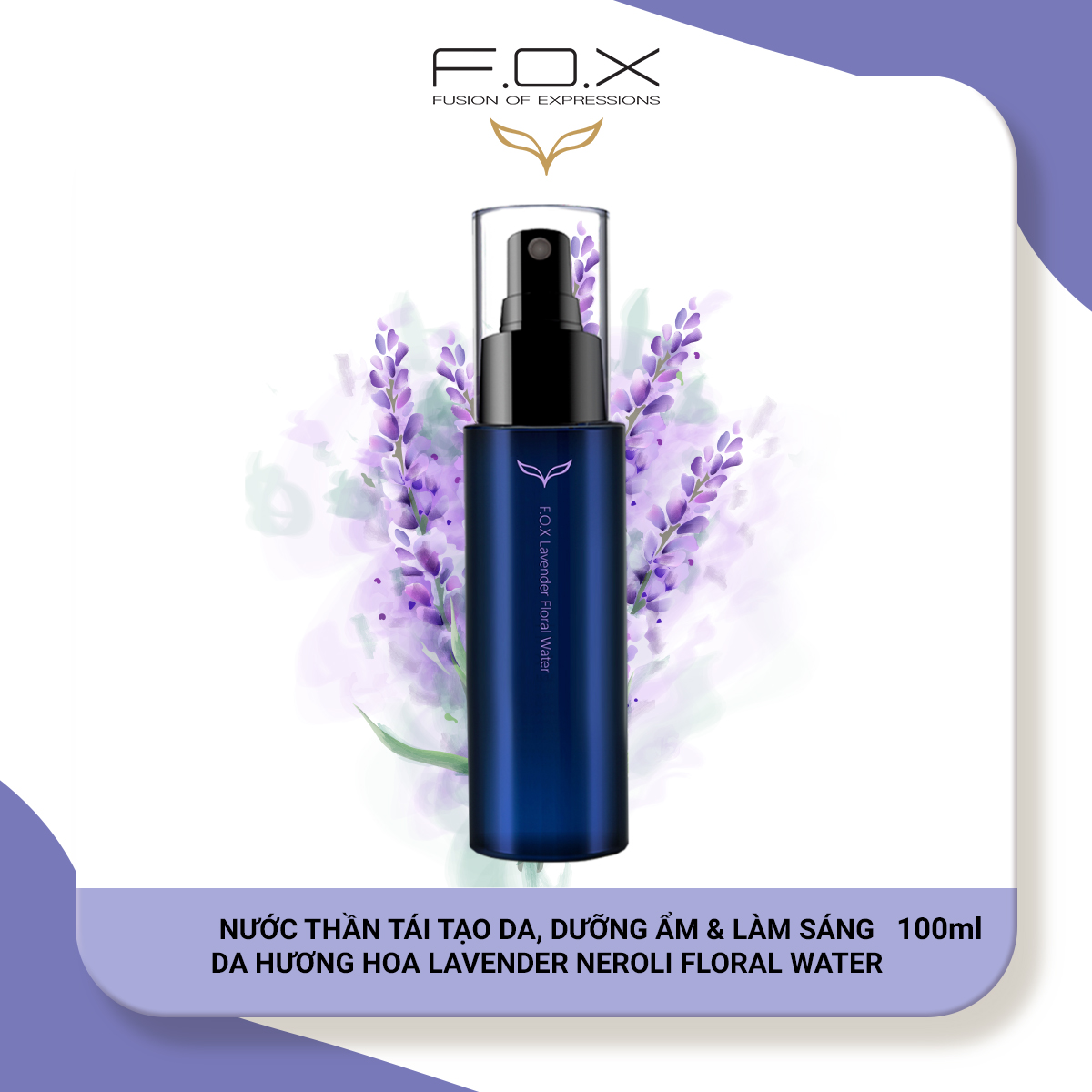 Nước Thần Tái Tạo Da , Dưỡng Ẩm Da Và Làm Sáng Da Hương Hoa Lavender Neroli Floral Water FOX Cosmetics 100ml thumbnail
